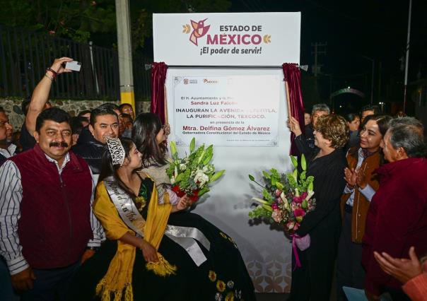 Inaugura Delfina Gómez vialidad en Texcoco en beneficio de 5 mil habitantes