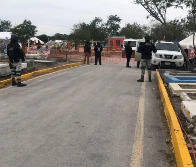 Para la seguridad perimetral se contó con el apoyo de elementos de Guardia Estatal. Foto: Perla Reséndez