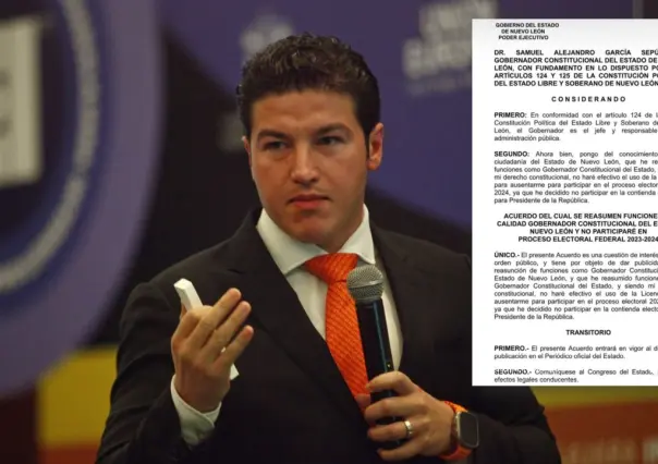 Samuel García confirma que no irá por la presidencia en 2024