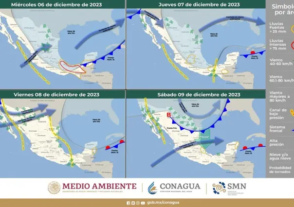 Lluvias torrenciales al sur del país por el frente frío número 13