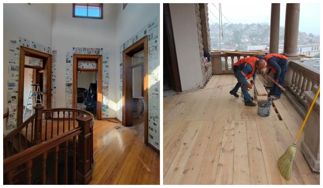 Se realizan trabajos de restauración en el Museo Casa del Cerro de Torreón. (Fotografía: Gobierno de Torreón)