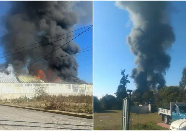 VIDEO: Arde fábrica de productos de unicel en Tepotzotlán