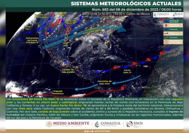 Alertan por llegada del Frente Frío, número 16 a Coahuila