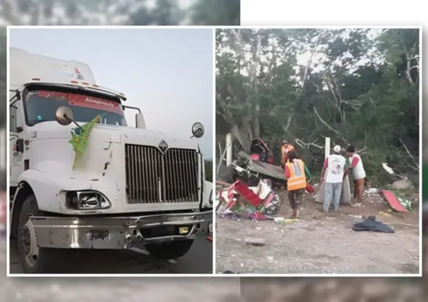 Peregrinos de Yucatán son embestidos por tráiler en la Mérida-Campeche