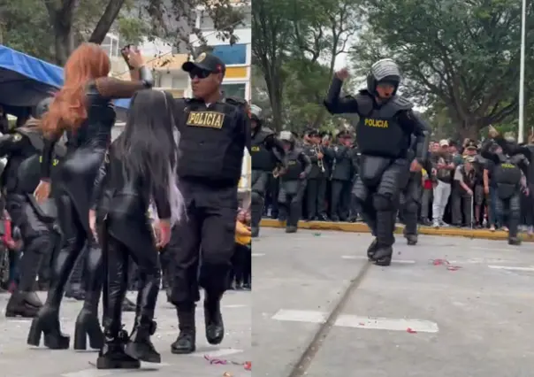 Agentes de Policía Nacional se vuelven virales por bailar cumbia en aniversario