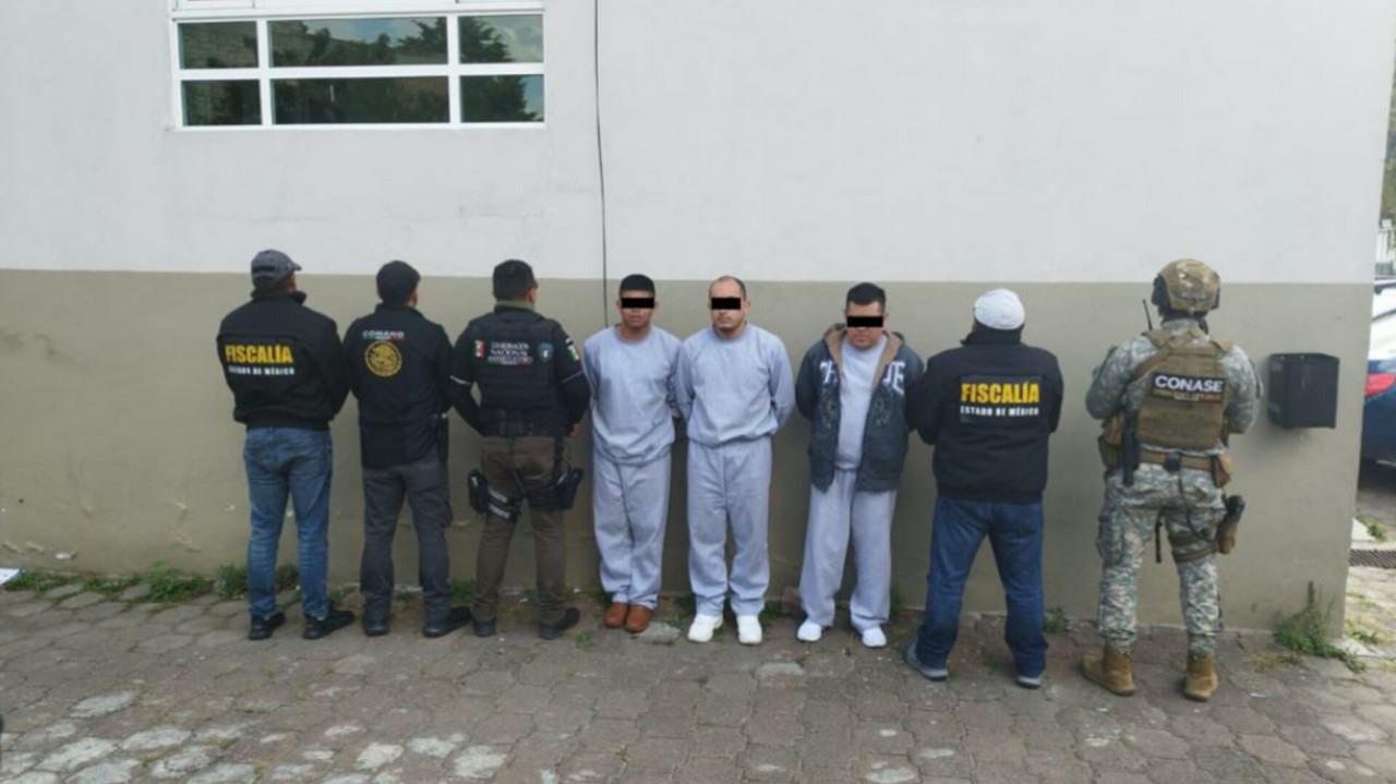 José Manuel, Luis Alberto y Rigoberto fueron detenidos cuando salieron de un penal en Coahuila, ya se encuentran en el Centro Penitenciario de Chalco por feminicidio. Foto: SSyPC