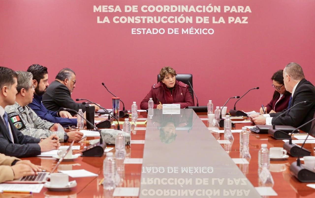 En la Mesa de Coordinación para la Construcción de la Paz realizada el tema central fue la situación de Texcaltitlán y el sur del Edo de México. Foto: FB Delfina Gómez