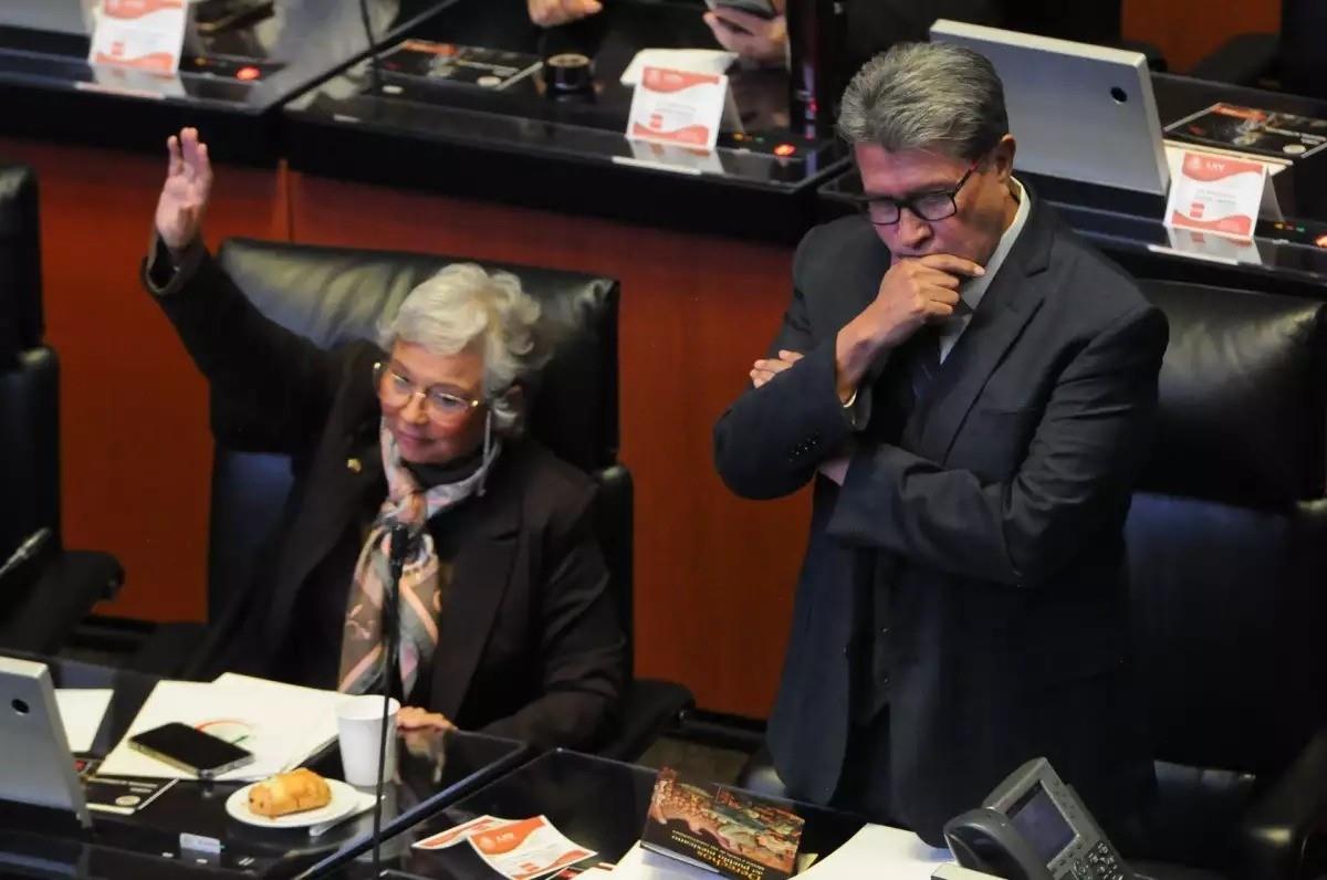 El senador Ricardo Monreal, de Morena, anunció que “se cayó” el acuerdo que construían los grupos parlamentarios en la Cámara alta para aprobar el nombramiento de la ministra. Foto: Expansión Política.