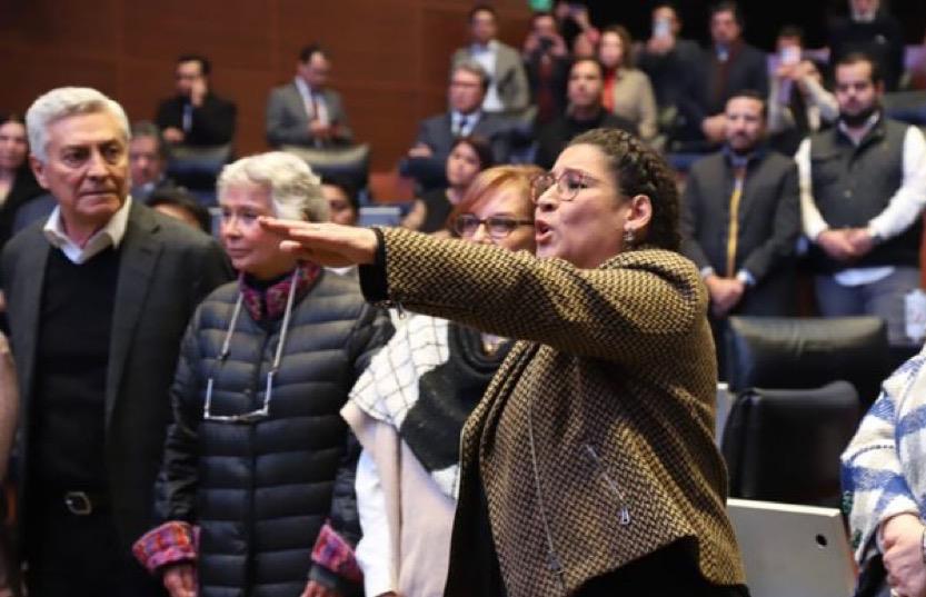 Lenia Batres Guadarrama rinde protesta ante el Senado como nueva Ministra de la SCJN. Foto: Canal del Congreso