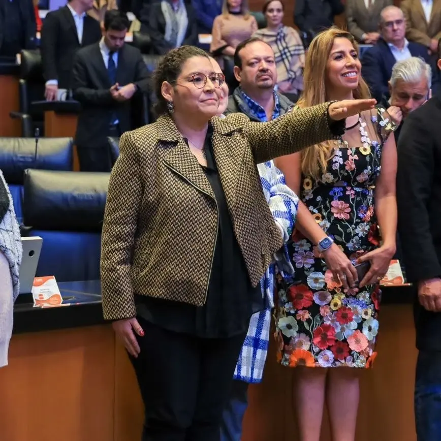 Lenia Batres en el Senado durante su toma de protesta como ministra de la SCJN. Fuente: X (antes Twitter)