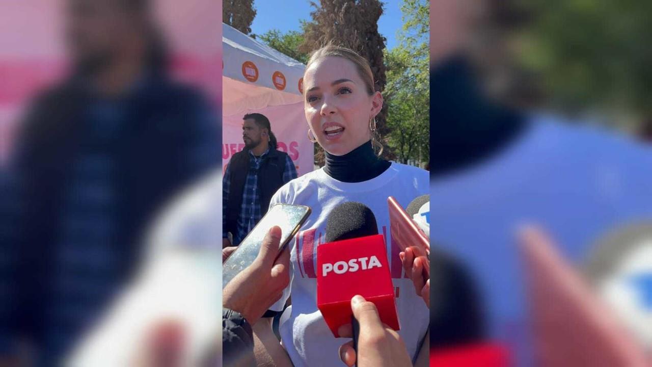 La precandidata de Movimiento Ciudadano habló sobre la publicación que hizo el expresidente Vicente Fox el 25 de noviembre al llamarla “dama de compañía” a través de la plataforma X. Foto: Pablo González