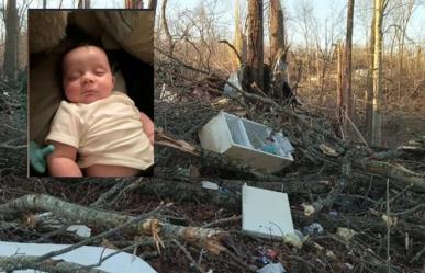 Localizan vivo a bebé en un árbol tras ser arrastrado por un tornado