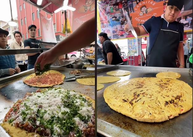 Gorditas los Panchos: el negocio que te paga hasta $4 mil por comer una gordita gigante en menos de 20 minutos. Foto. TikTok