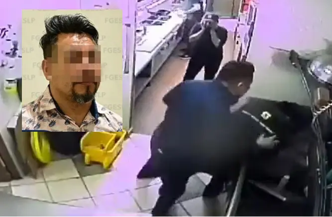 Liberan a El Tiburón, agresor de trabajador de tienda Subway en SLP. Foto. Captura