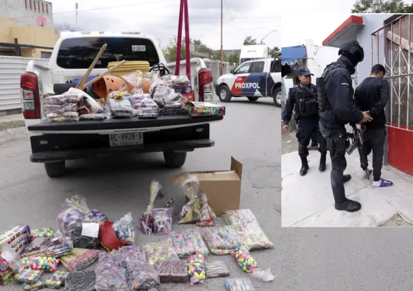 Decomisan 160 kilogramos de pirotecnia de una casa en Escobedo