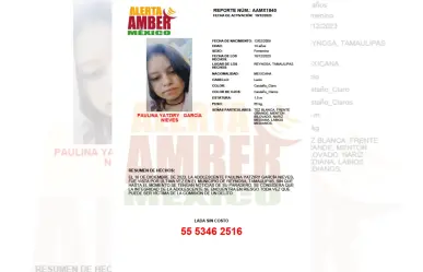 Emiten Alerta Amber por menor desaparecida en Tamaulipas