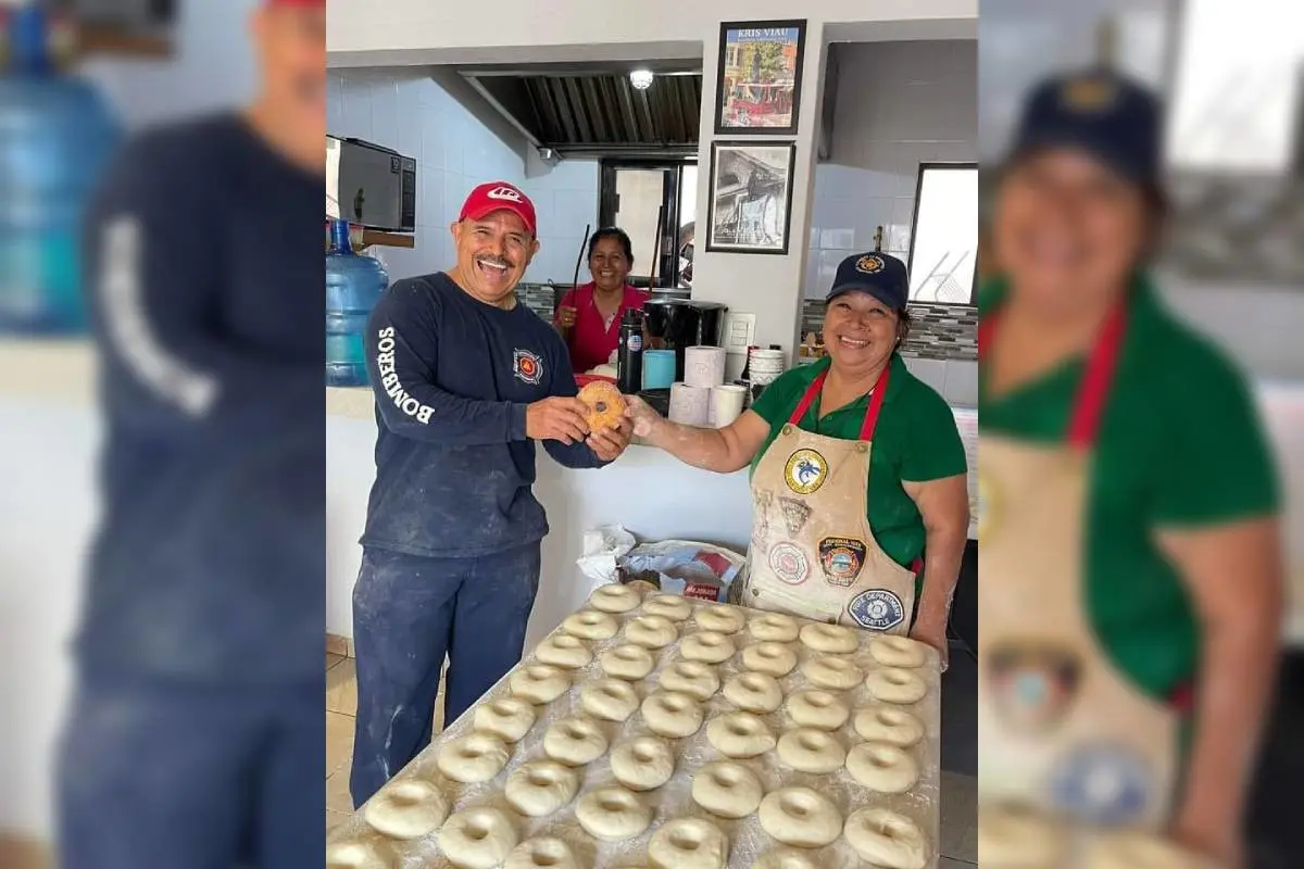 Bomberos de Los Cabos venden donas para ayudar a afectados por el huracán Otis en Guerrero. Foto: Cuerpo de Bomberos de Cabo San Lucas