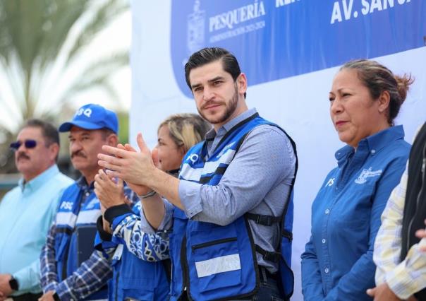 Arranca Patricio Lozano obra de recarpeteo en avenida San Javier en Pesquería
