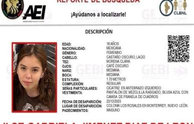 Desaparece Ilse Gabriela en Monterrey, emiten reporte de búsqueda