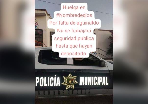 Se queda Nombre de Dios sin policías: paran labores por falta de aguinaldo