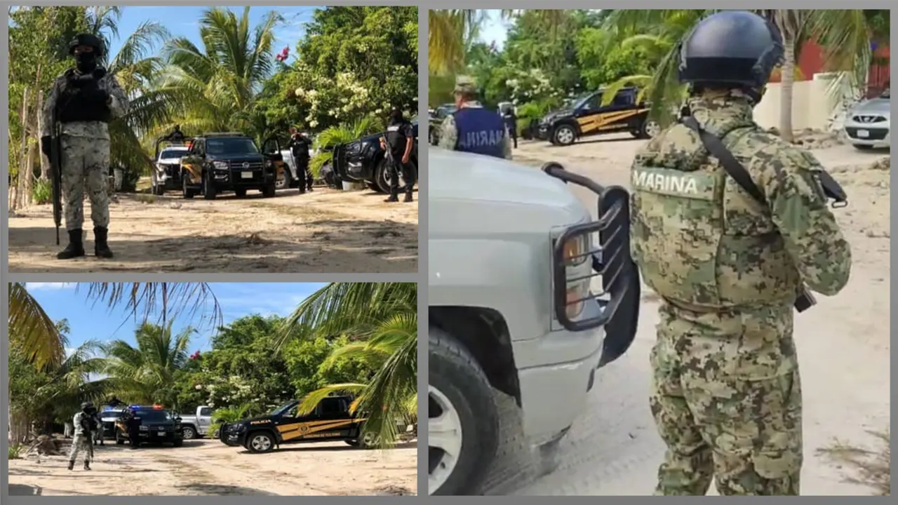 Operativo de seguridad en playas de Yucatán por droga encontrada en la orilla del mar Foto: Especial