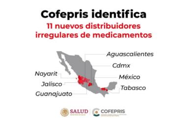 Cofepris actualiza lista con 11 empresas irregulares de medicamentos