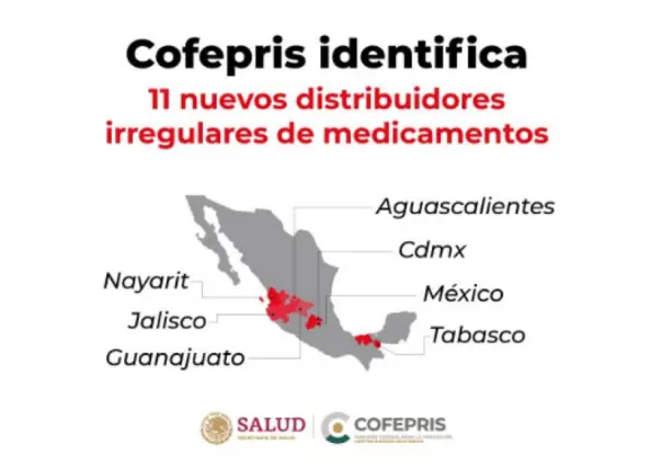 Cofepris actualiza lista con 11 empresas irregulares de medicamentos