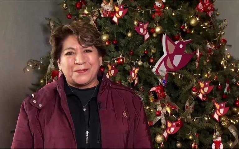 La gobernadora Delfina Gómez Álvarez envió un mensaje de Navidad a los mexiquenses deseándoles unidad y esperanza. Foto: Gob. de Edomex