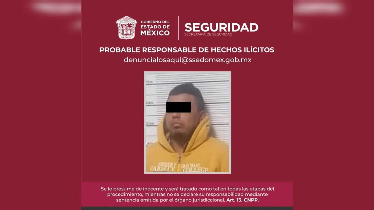 Santiago Ramón N es acusado del secuestro de cuatro trabajadores de un negocio de venta de pollo, presuntamente, porque se negaron a pagar piso. Foto: FGJEM