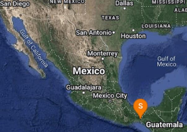 Se registra sismo de magnitud 4.1 al oeste de Cintalapa, Chiapas