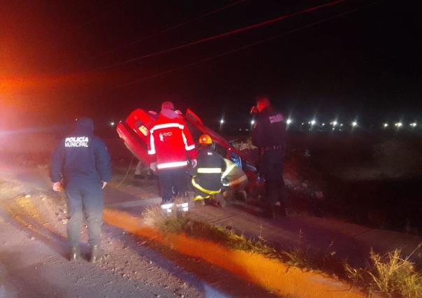 Vuelca automóvil en Guadalupe, Zacatecas; hay dos lesionados