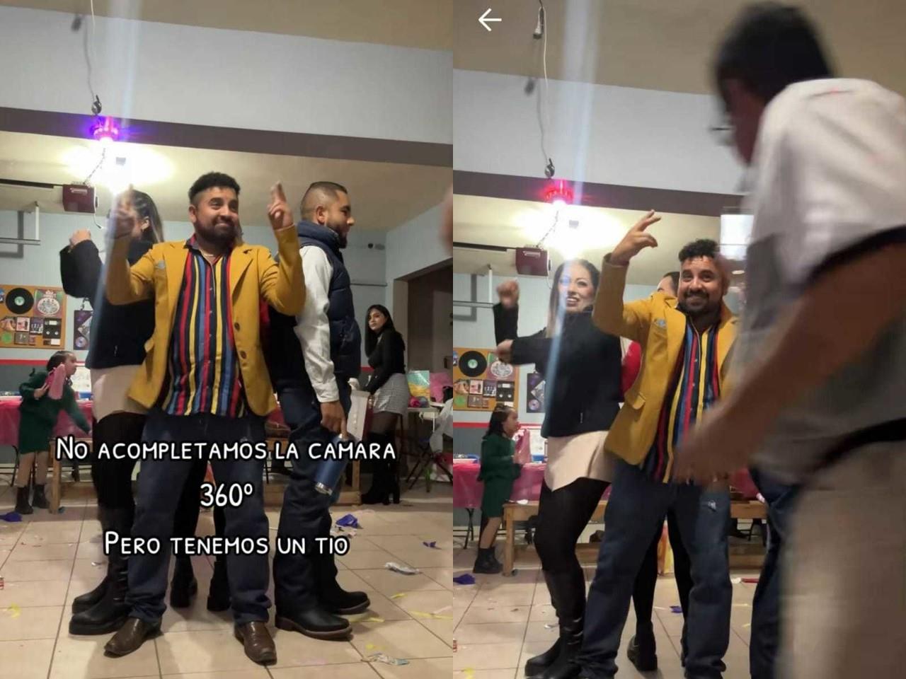 En el video viral, esta divertida familia muestra su ingenio al no poder permitirse el lujo de rentar una cabina de video 360. Foto: Tiktok.