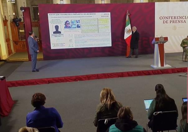Exponen en la mañanera a juzgadores por favorecer a presuntos delincuentes