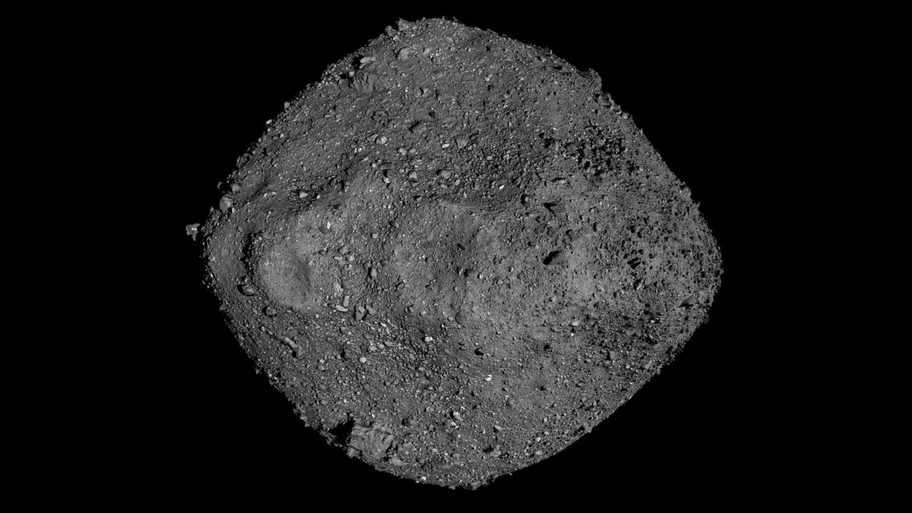 Vista del asteroide Bennu, el cual está calificado como potencialmente peligroso. Fuente: NASA