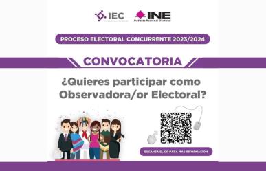 Lanza IEC convocatoria para ser Observador Electoral en las elecciones 2024