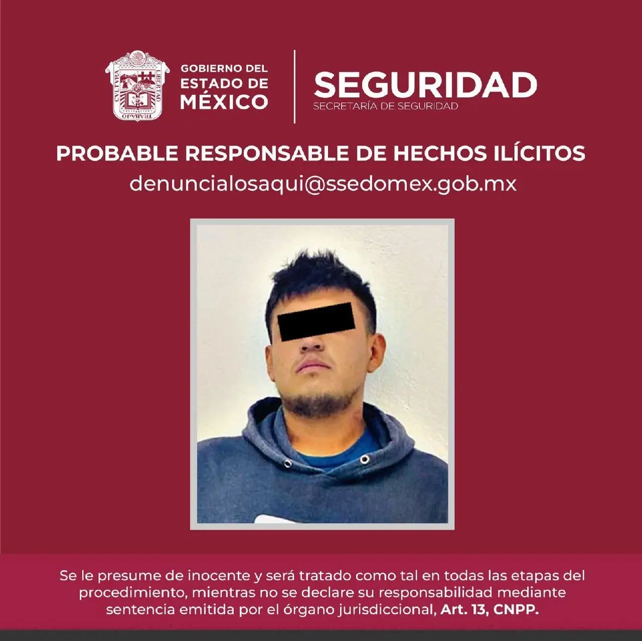 Detienen en flagrancia a probables implicados en delito de robo con violencia. Foto: @SS_Edomex