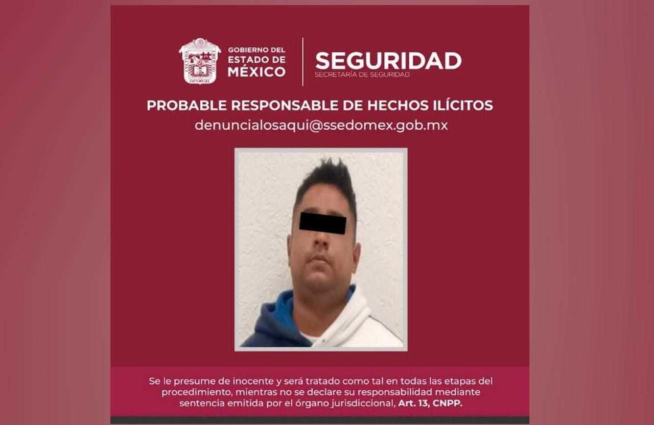 Detienen a otro presunto extorsionador de polleros. Foto: Secretaría de Seguridad de Edoméx