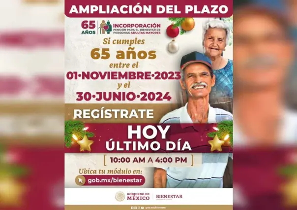 Hoy es el último día para el registro de la Pensión del Adulto Mayor