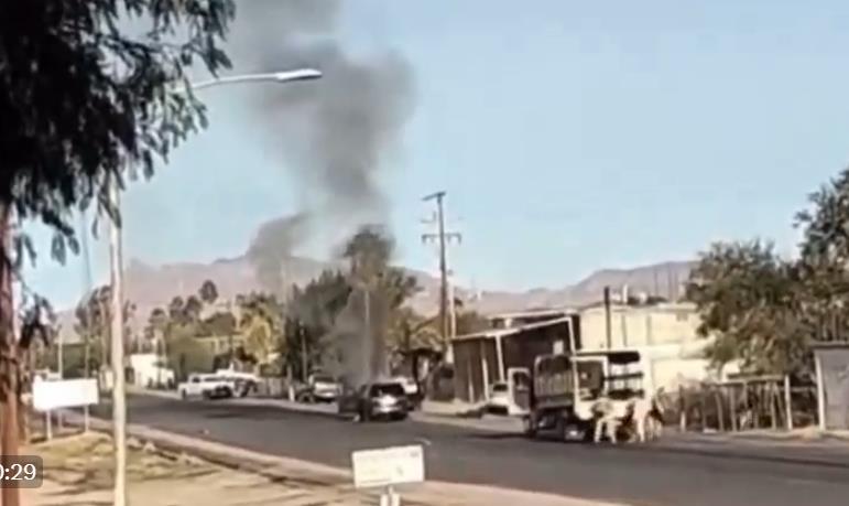 Se viralizaron varias imágenes de enfrentamientos en varios puntos de Sonoyta, en Sonora. Foto. Captura de imagen