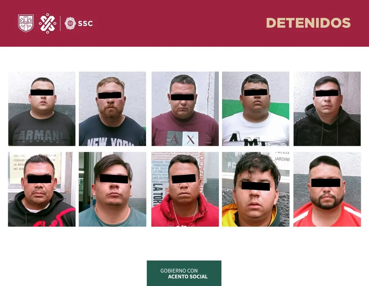 Trasladan a la Fiscalía a los 10 detenidos por la balacera en Iztacalco Foto: SSC CDMX