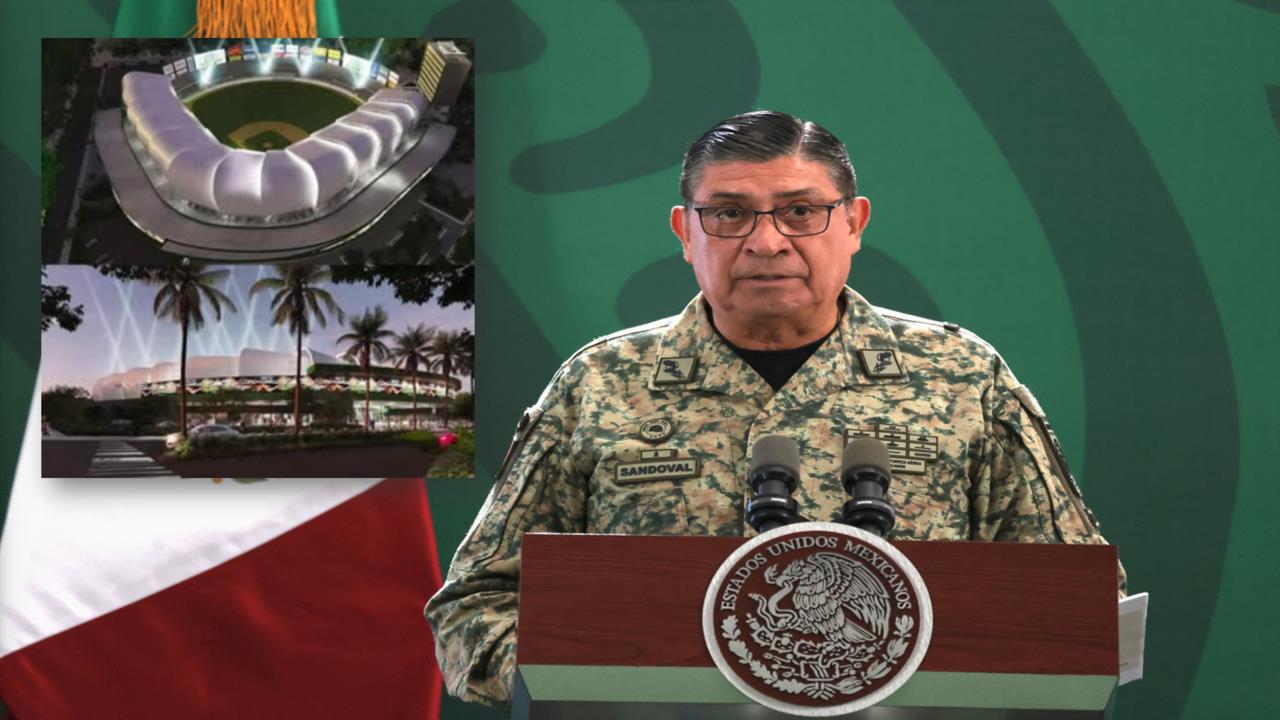 El general Luis Cresencio Sandoval informó sobre la participación del ejército en la remodelación de estadio Foto: Gobierno de México