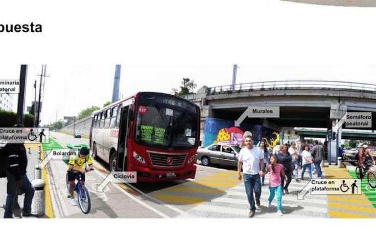 Propuesta de activistas para una nueva ciclovía en Paseo Tollocan. Foto: Colectivo Soñemos Toluca