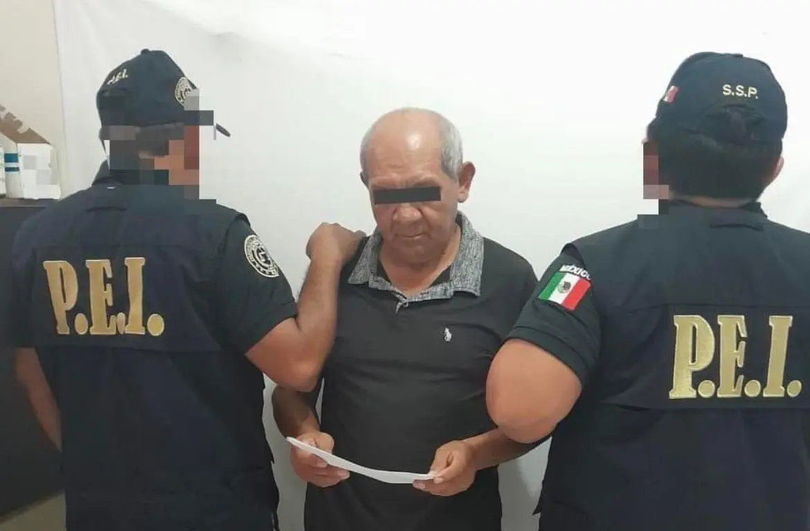 Hombre detenido por culpabilidad de violación de una menor de edad. Foto: FGE Yucatán.