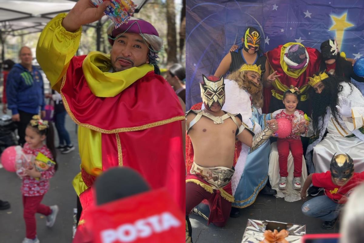 Llevan regalos a cientos de niños, los Reyes Magos de Santa María, la Ribera. Foro: Omar Gómez