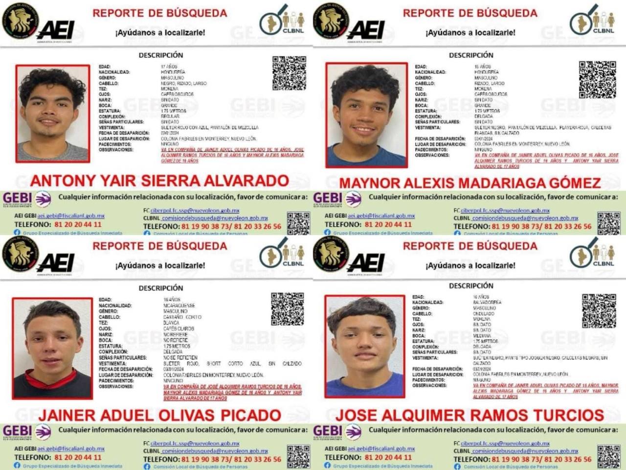 Autoridades estatales solicitaron a la ciudadanía informar sobre cualquier información que lleve con el paraderos de los jóvenes al teléfono 8120204411. Foto: Posta MX.