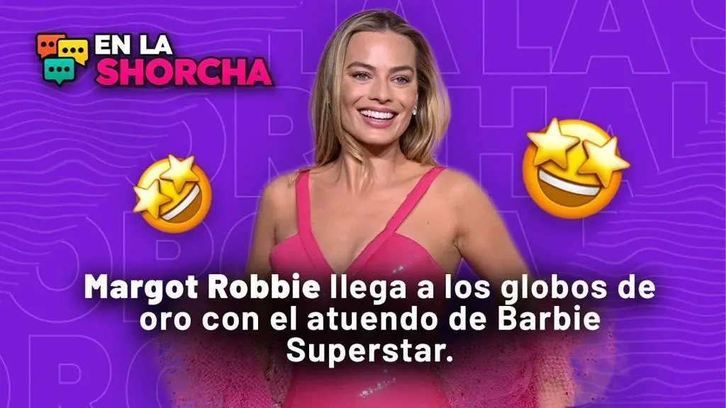 Margot Robbie llega a los globos de oro con el atuendo de Barbie Superstar