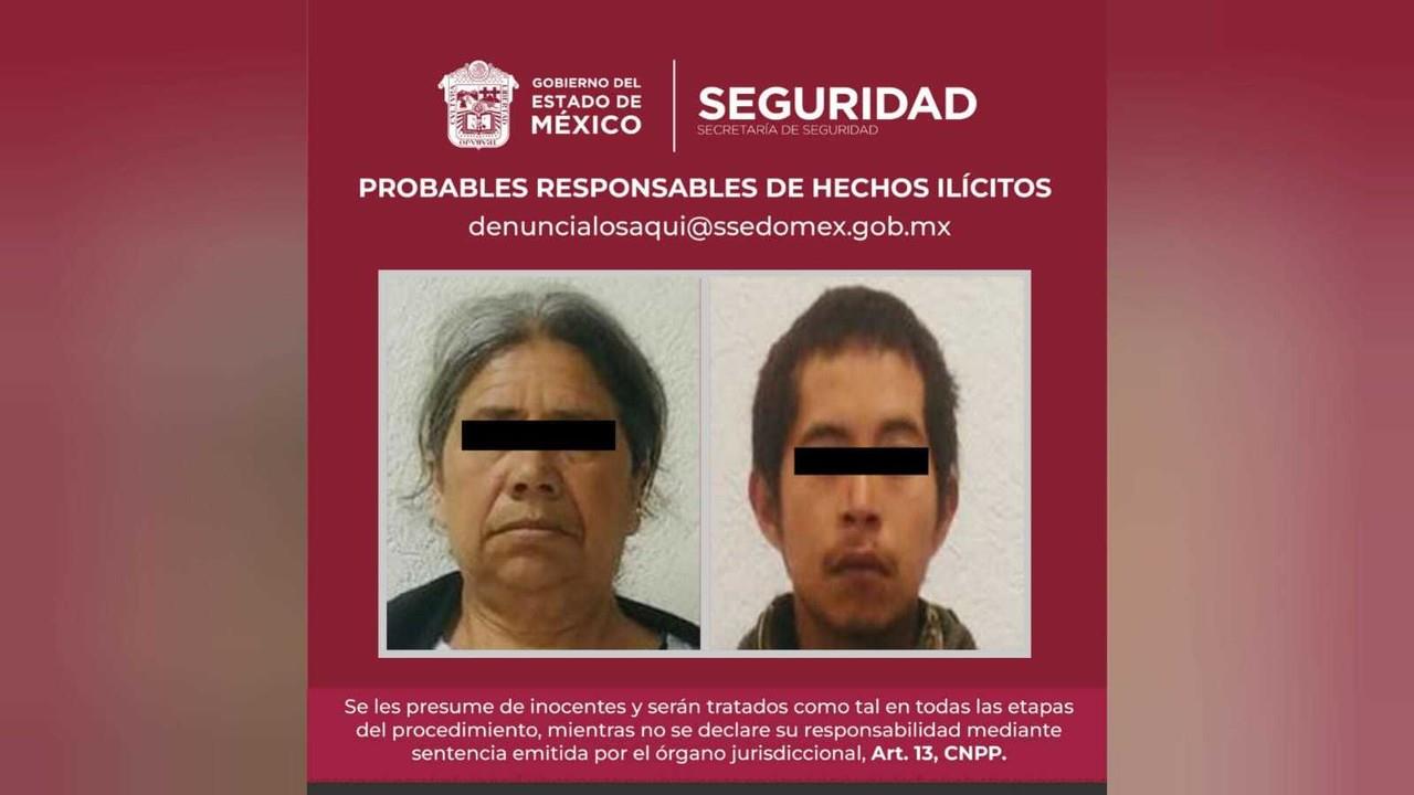 Eleazar y Ana fueron detenidos en una casa en Sultepec, aseguraron dosis de droga y varios vehículos. Foto: SSEM