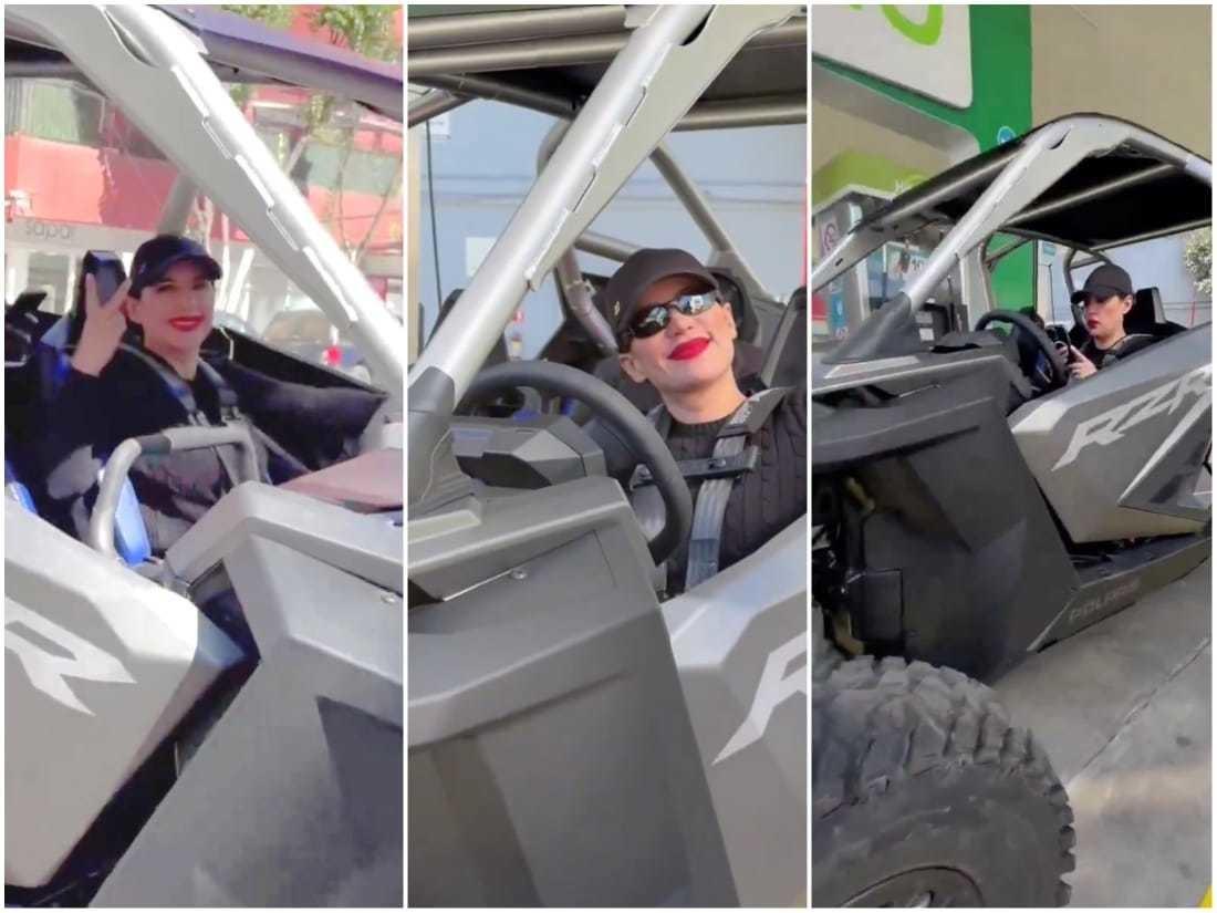 En el video se puede observar a Cuevas conduciendo el RZR e incluso cargando gasolina. Foto: X.