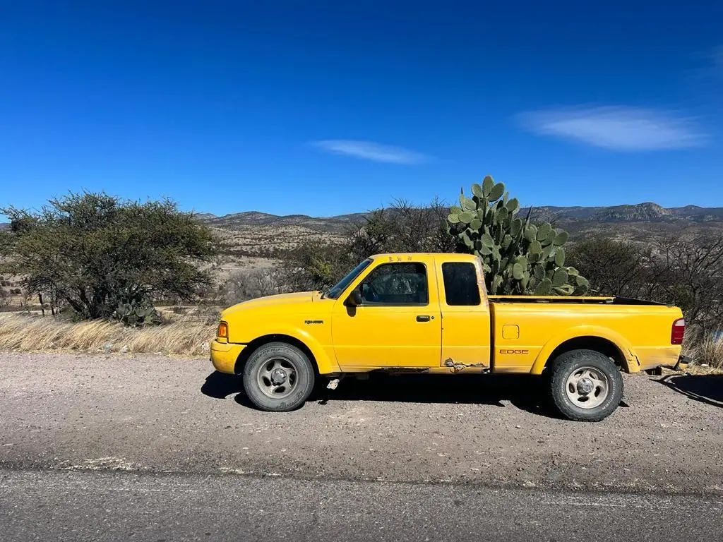 Después de casi dos años de su robo, recuperan camioneta robada que fue abandonada en la carretera Tepehuanes - Guanaceví. Foto: Especial.