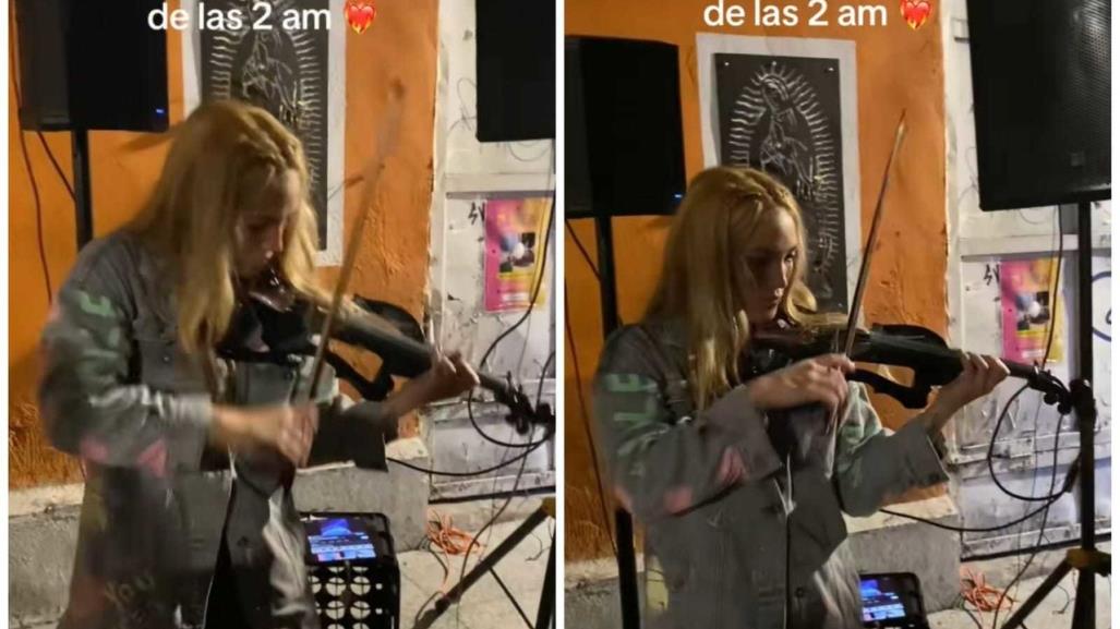 ¡Fiesta en Barrio Antiguo! Violinista encanta con talento en Monterrey (VIDEO)